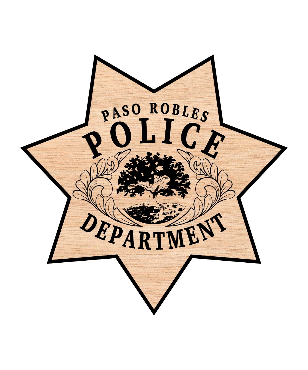 Paso Robles Police Badge SVG, Paso Robles CA Police Vector, California Police Badge Design, Law Enforcement Badge SVG, Police Emblem Vector, CA Police Logo SVG