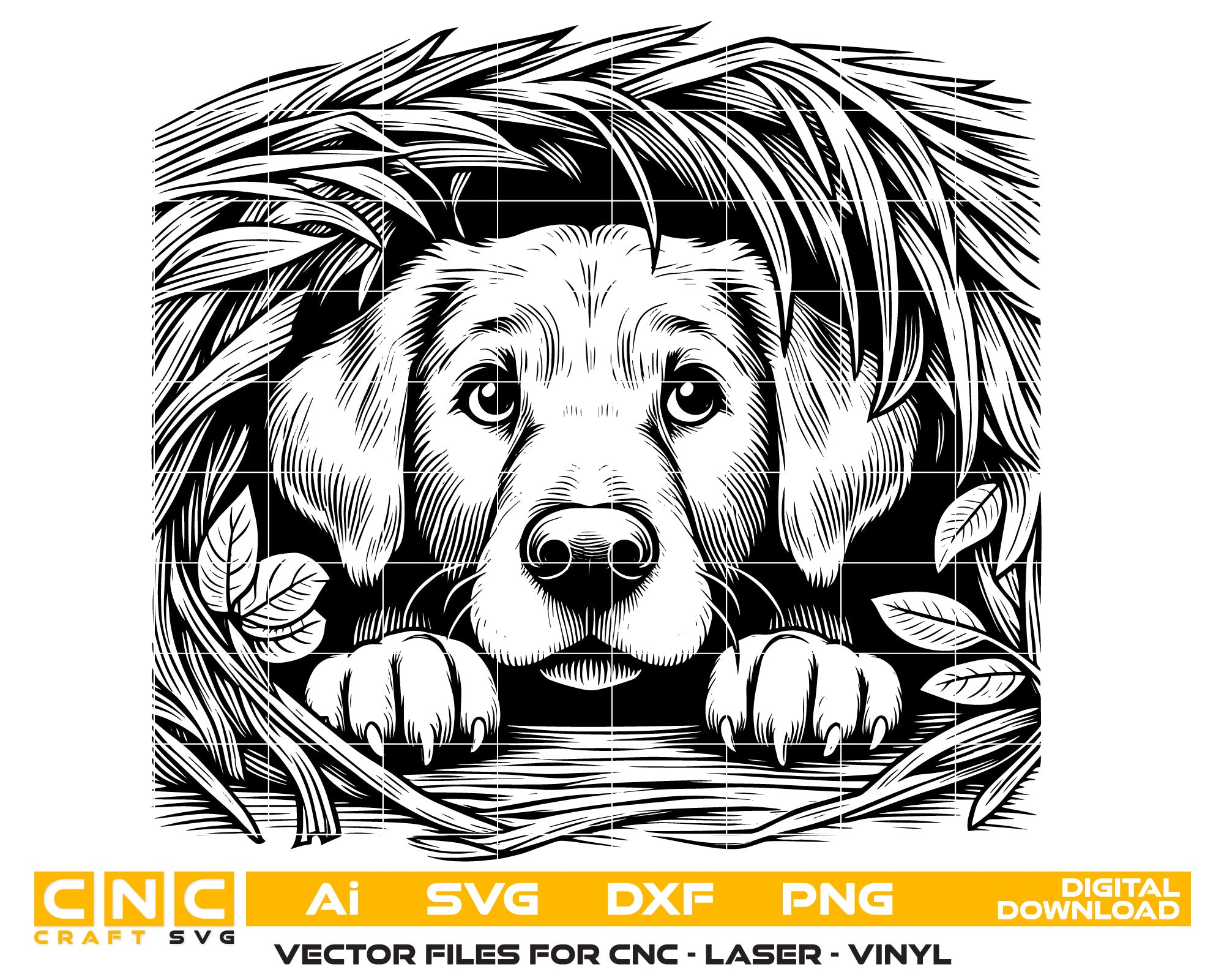 Peeking Dog SVG – Cute Pet Silhouette for Woodworking & Crafts