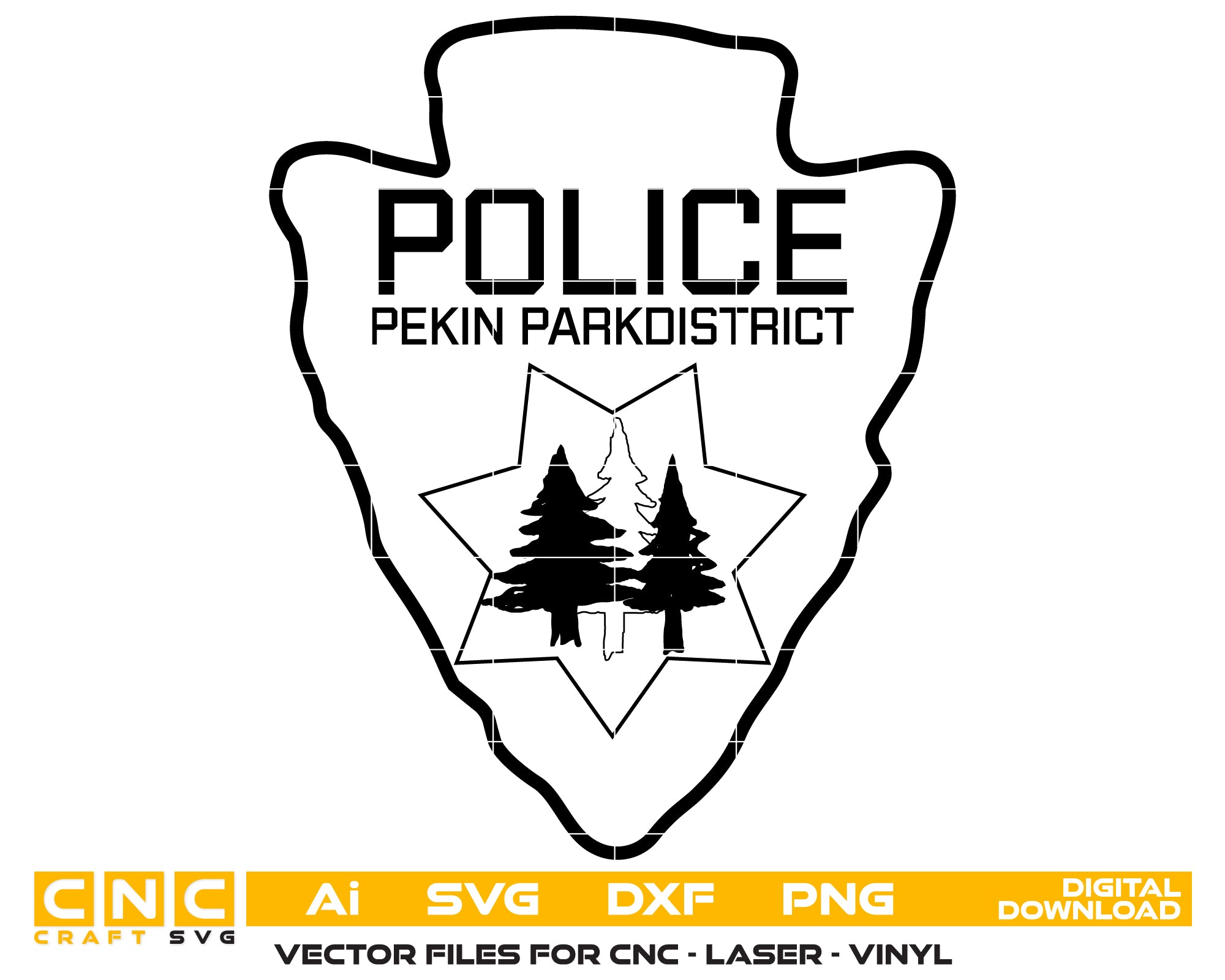 Pekin Park District Police Patch SVG, Police Patch Vector, Park District Police Patch, Law Enforcement Patch SVG, Police Department Patch Vector