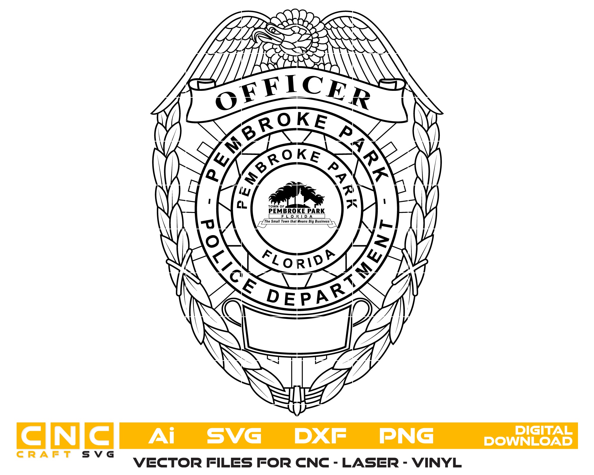 Pembroke Park Police Officer Badge SVG, Pembroke Park Florida Police Badge Vector, Pembroke Park Police SVG Emblem, Florida Law Enforcement Badge Logo SVG, #support