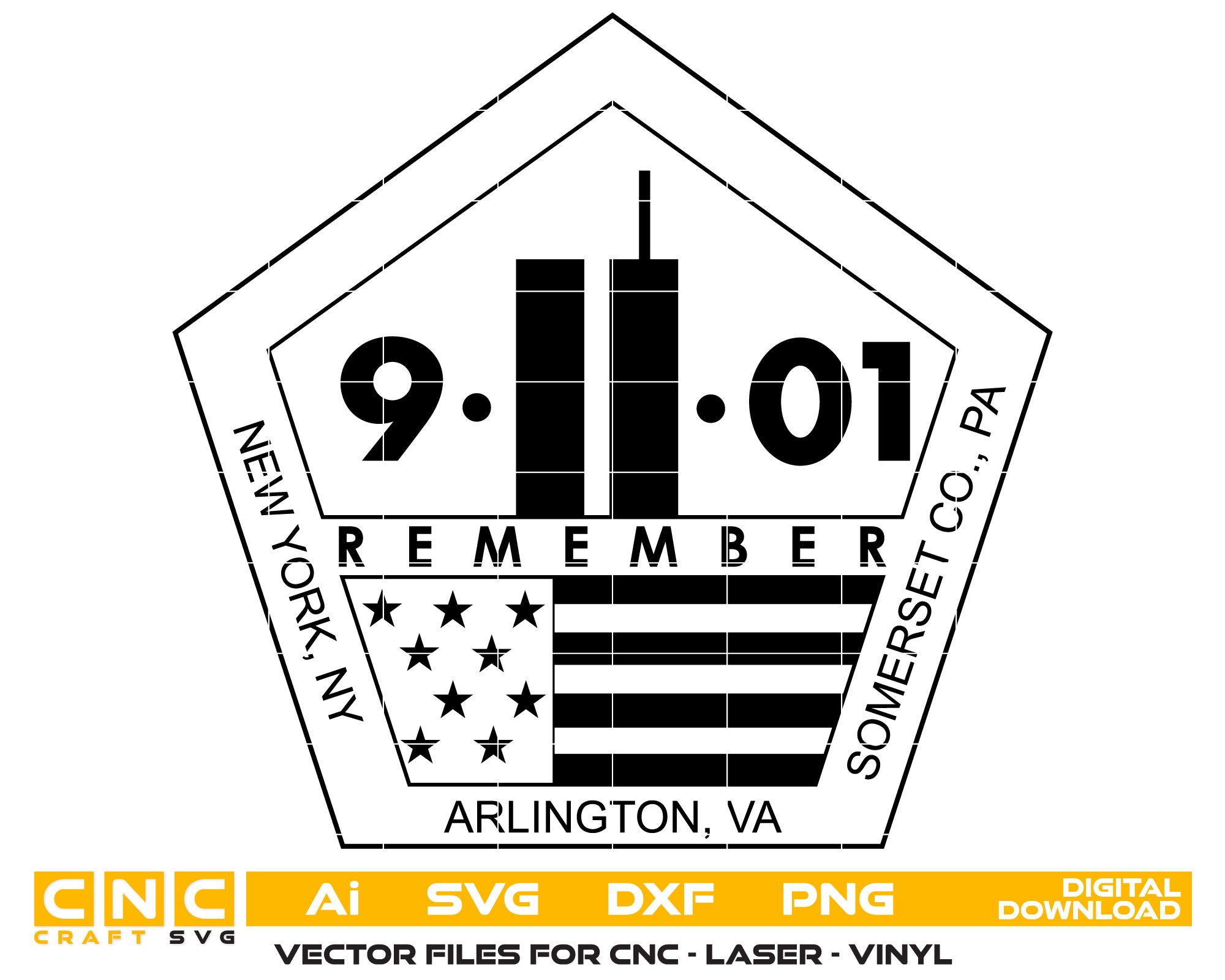 Pentagon Remember Arlington, VA Logo