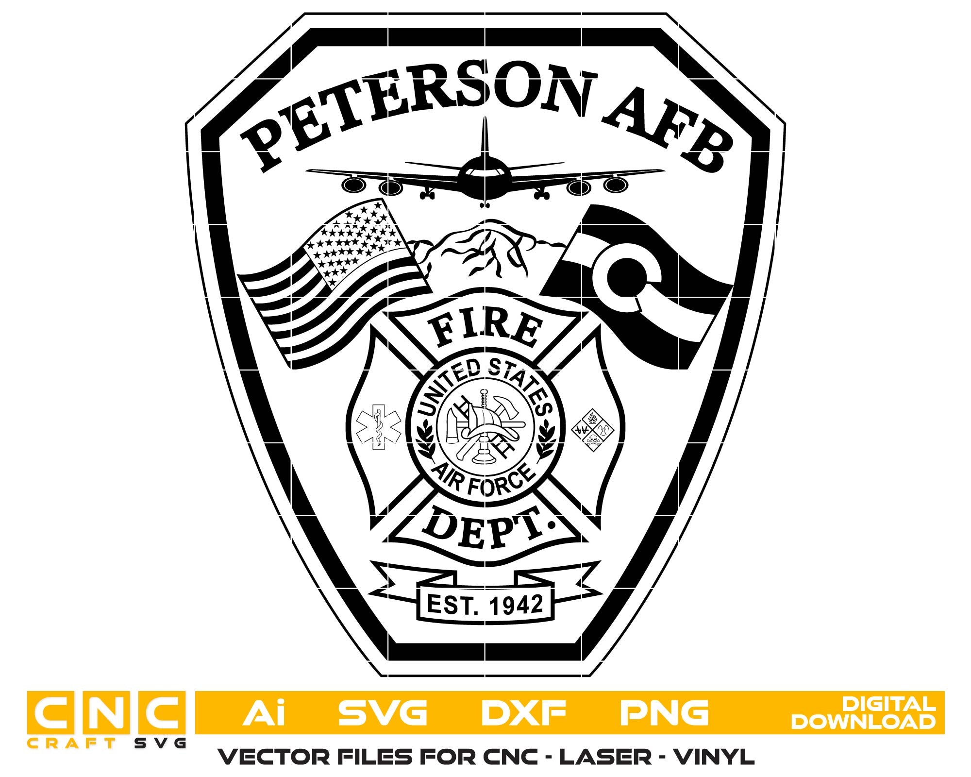 Peterson AFB Fire Department Patch, Colorado