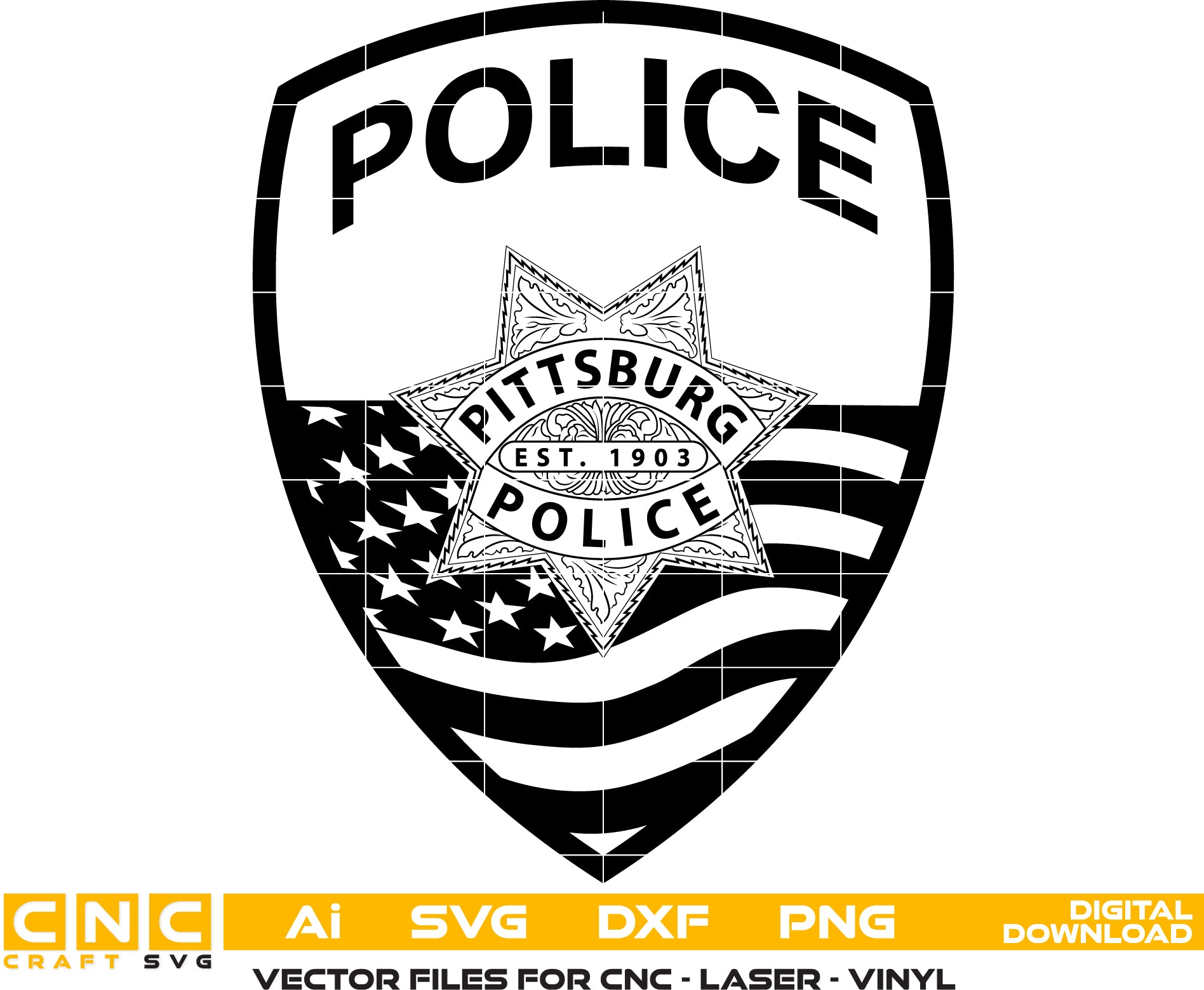 Pittsburg Police Patch Vector art Digital file