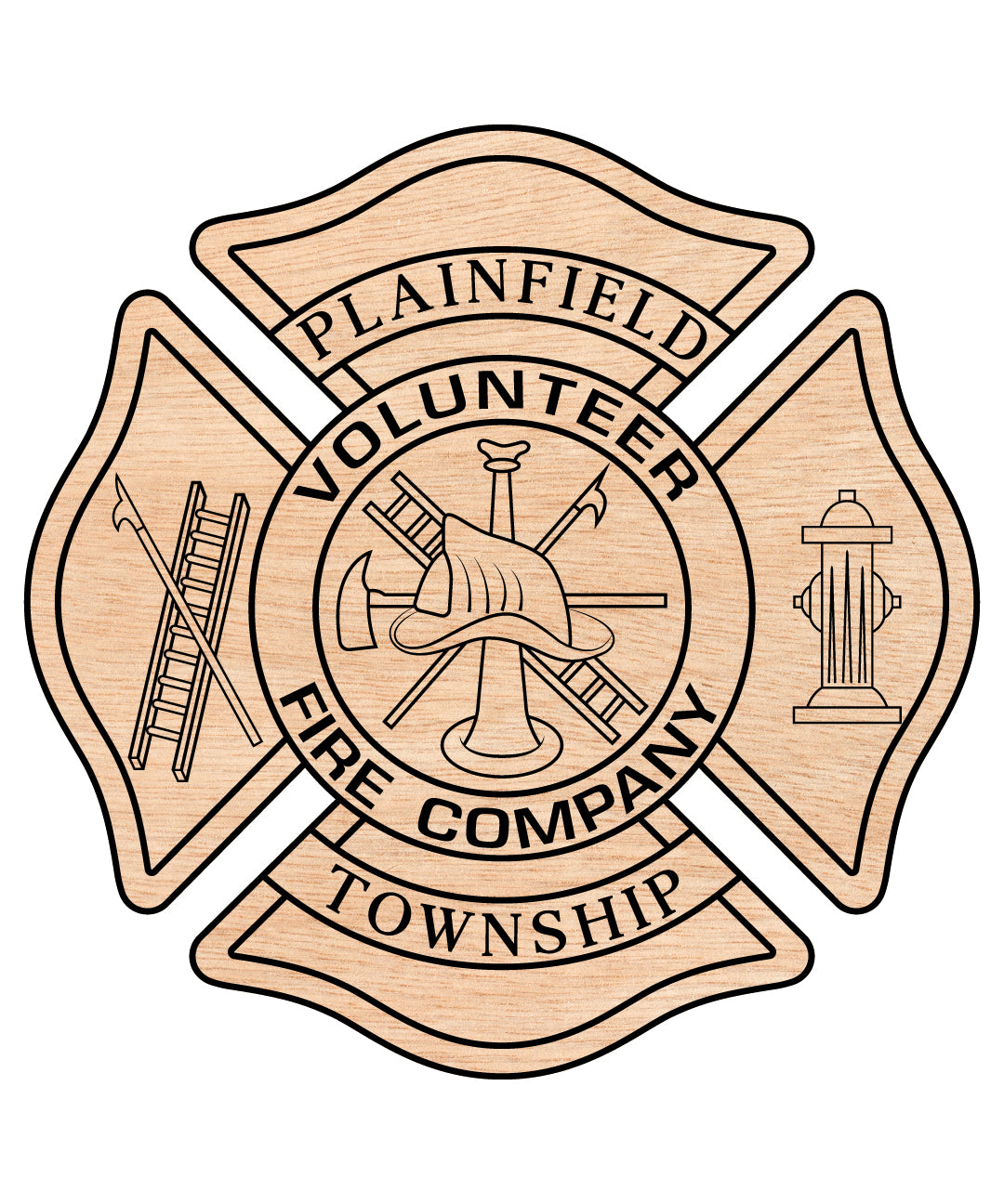 Plainfield Volunteer Fire Company Badge SVG, Firefighter Badge Vector, Plainfield Fire Company Emblem, Fire Department Badge SVG, Fire Service Badge Vector File