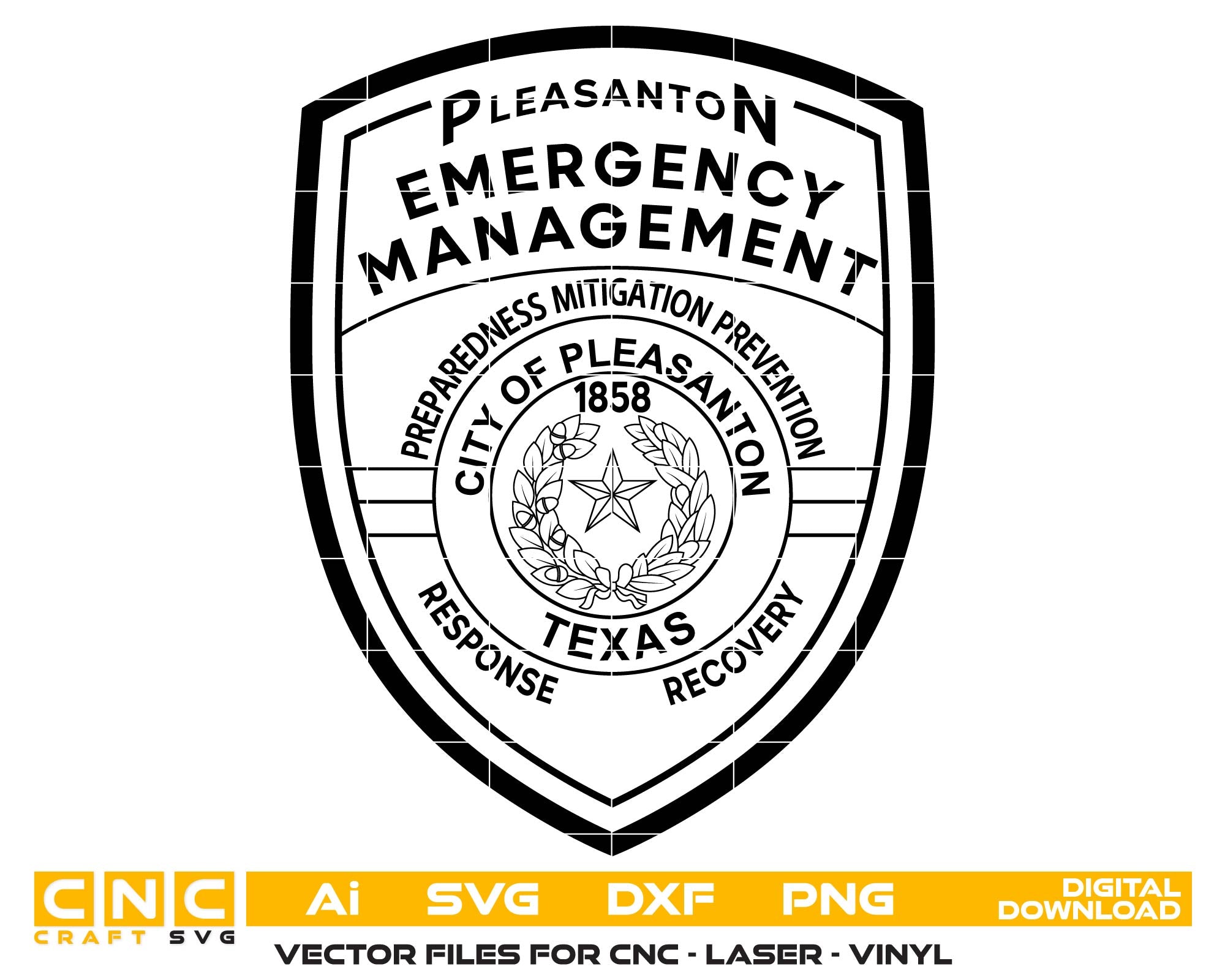 Pleasanton Emergency Management Fire Police Department Patch, Texas