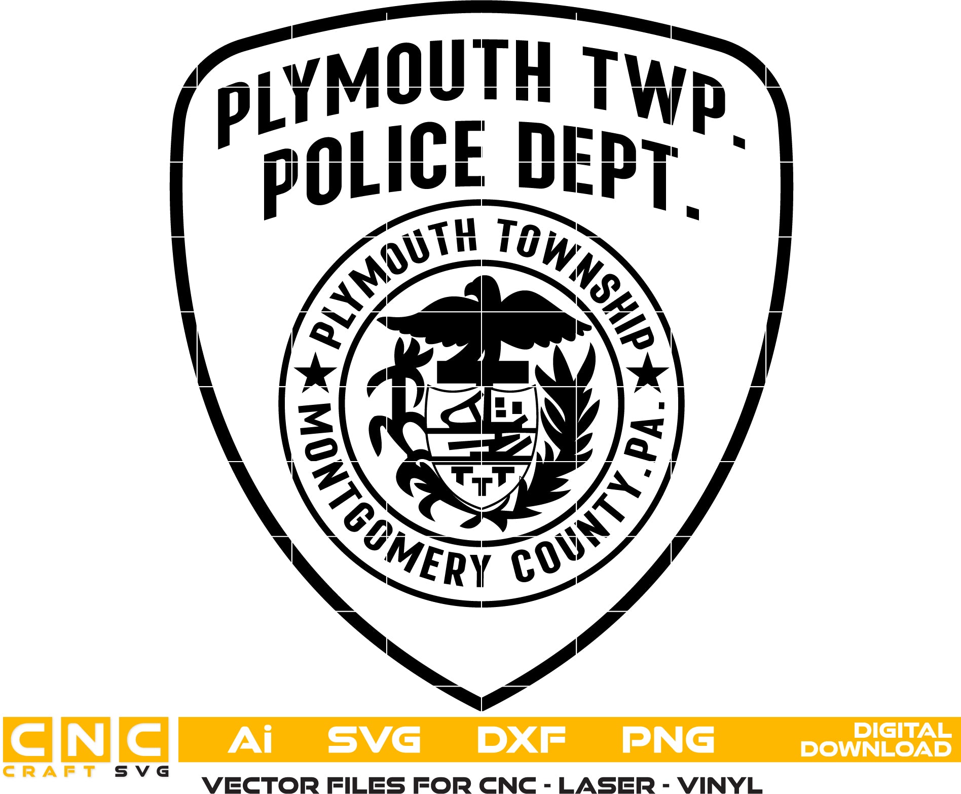 Plymouth Township Police Badge SVG | Law Enforcement Emblem for CNC & Printing