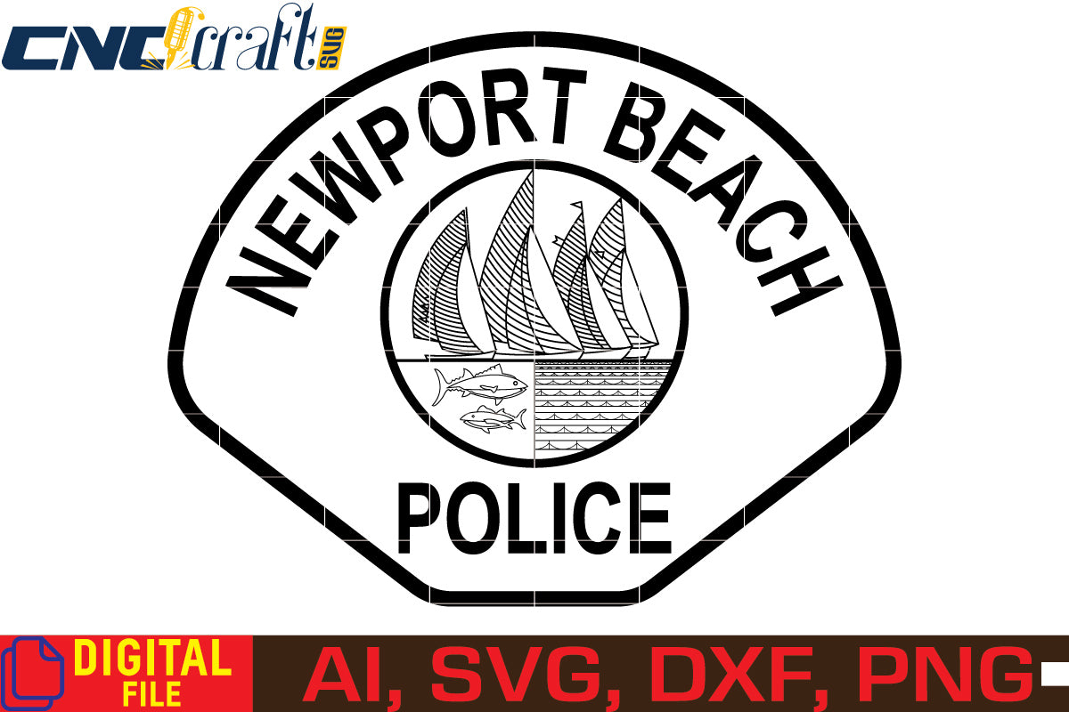 Newport Beach California Police Badge vector file