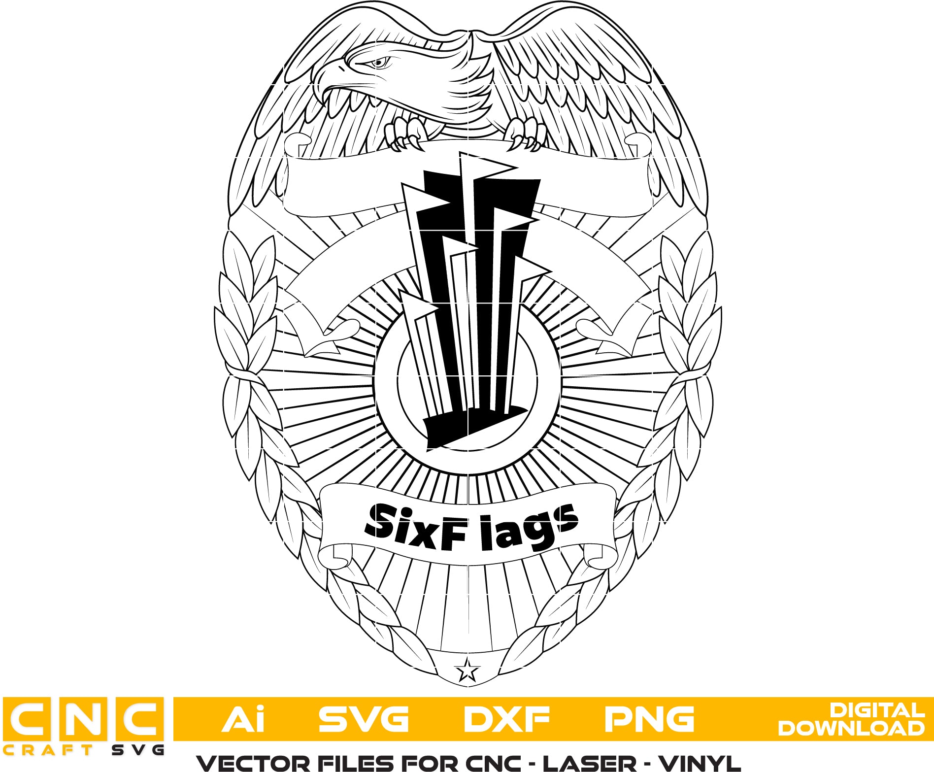 Police Six Flags Logo