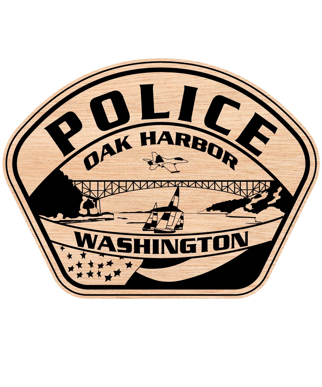 Police Department Oak Harbor WA Badge, Police Badge, Oak Harbor Washington Police Badge, Washington Police BadgeSvg