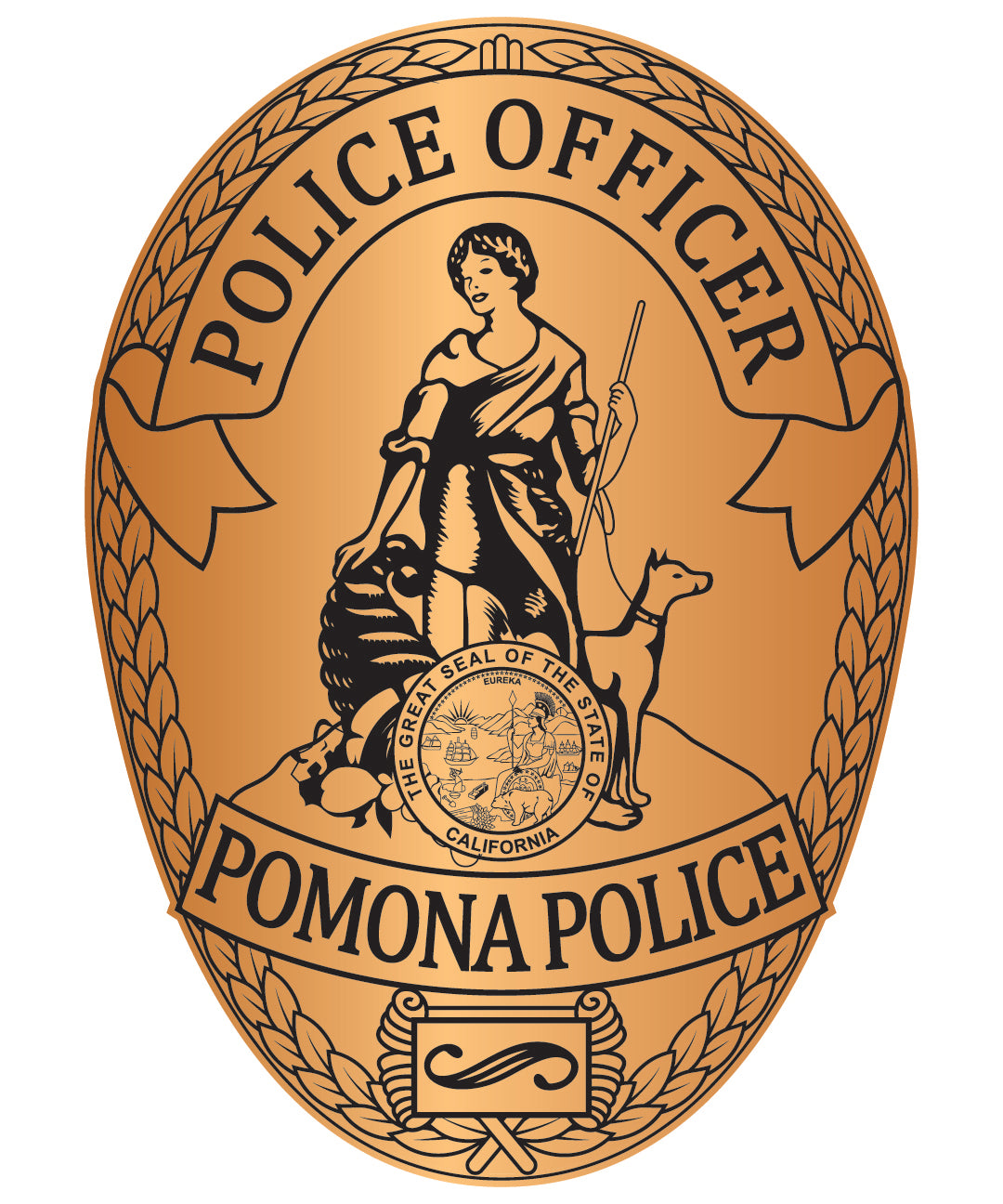 Pomona Police Officer Badge SVG | Law Enforcement Emblem for CNC & Printing
