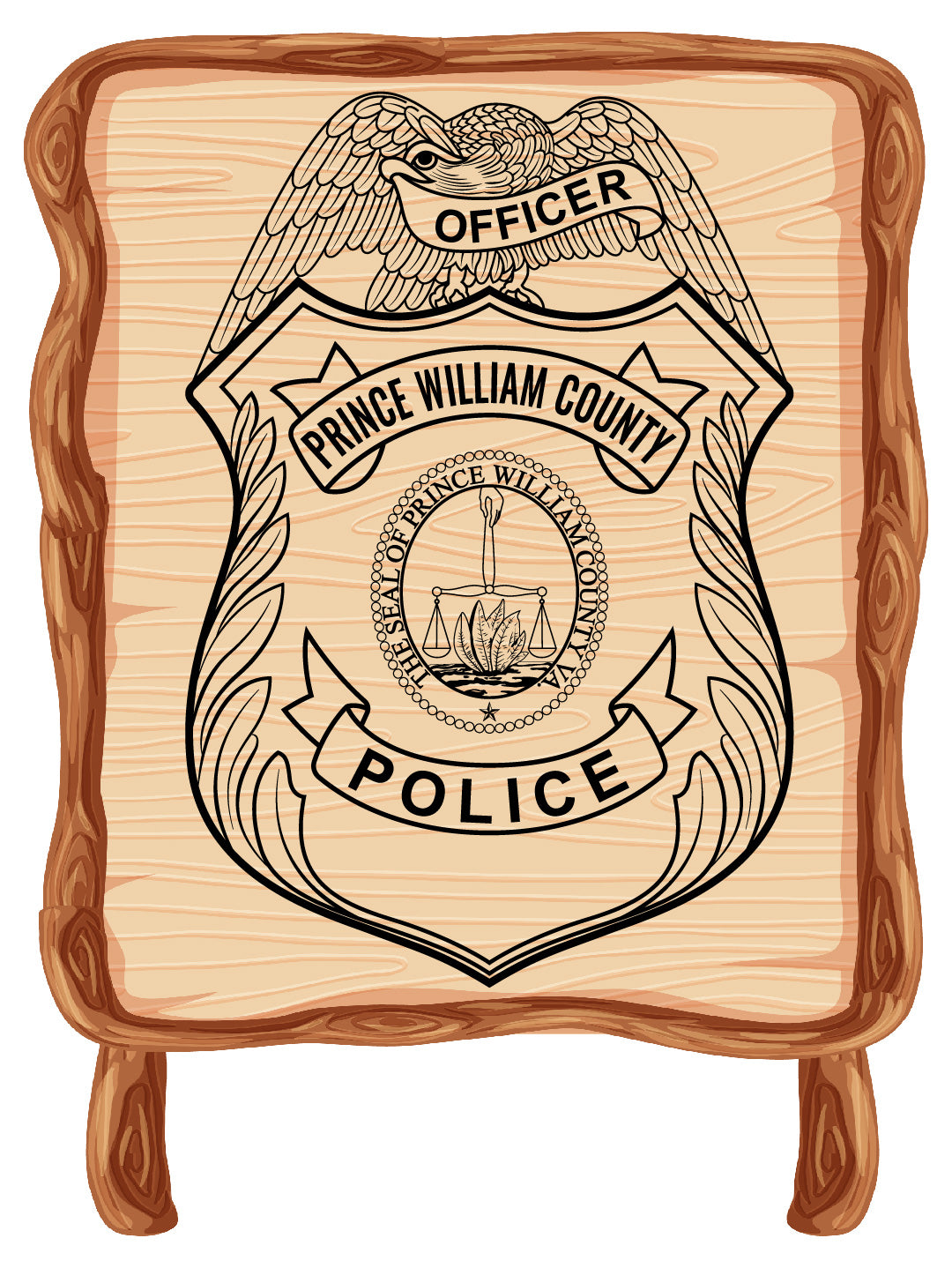 Prince William County Police Officer Badge SVG | Law Enforcement Emblem for CNC & Printing