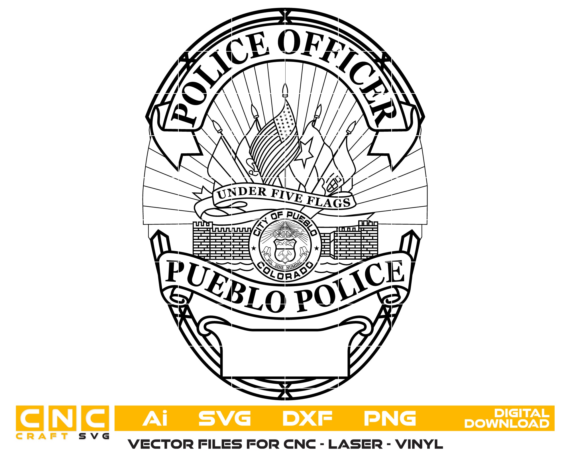 Pueblo, Colorado Police Officer Badge