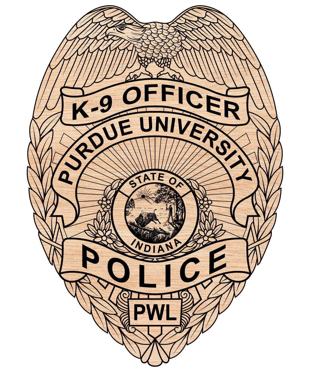 Purdue University Indiana K-9 Police Officer Badge SVG, Purdue University K-9 Unit Badge Vector, Indiana Campus Police Badge, Purdue Police Badge SVG, K-9 Police Officer Badge