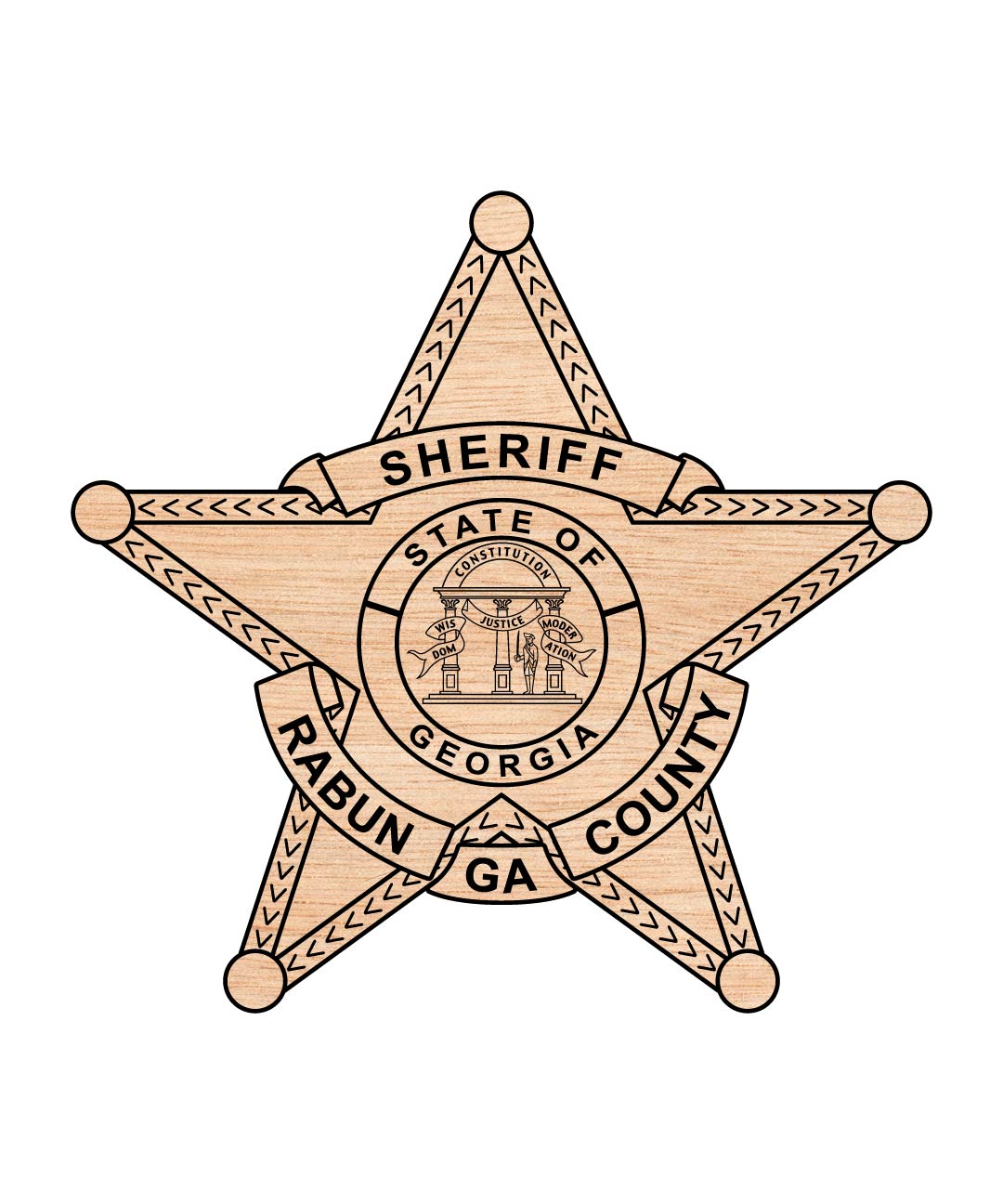 Rabun County Sheriff Badge SVG, Sheriff Badge Vector, Georgia Sheriff Emblem, Law Enforcement Badge SVG, Police Badge Design, Engraving Badge File