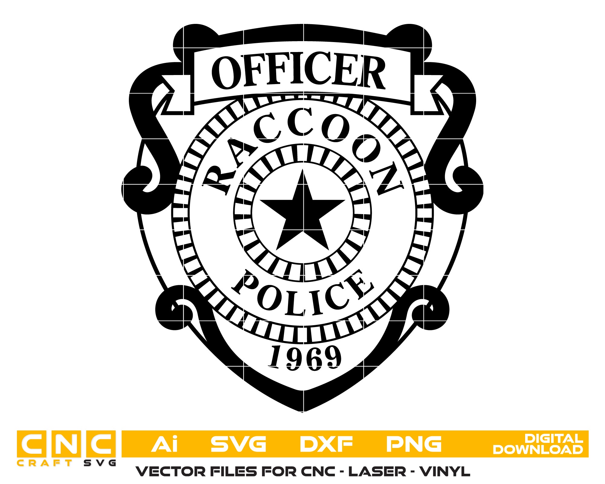 Raccoon Police Officer Badge