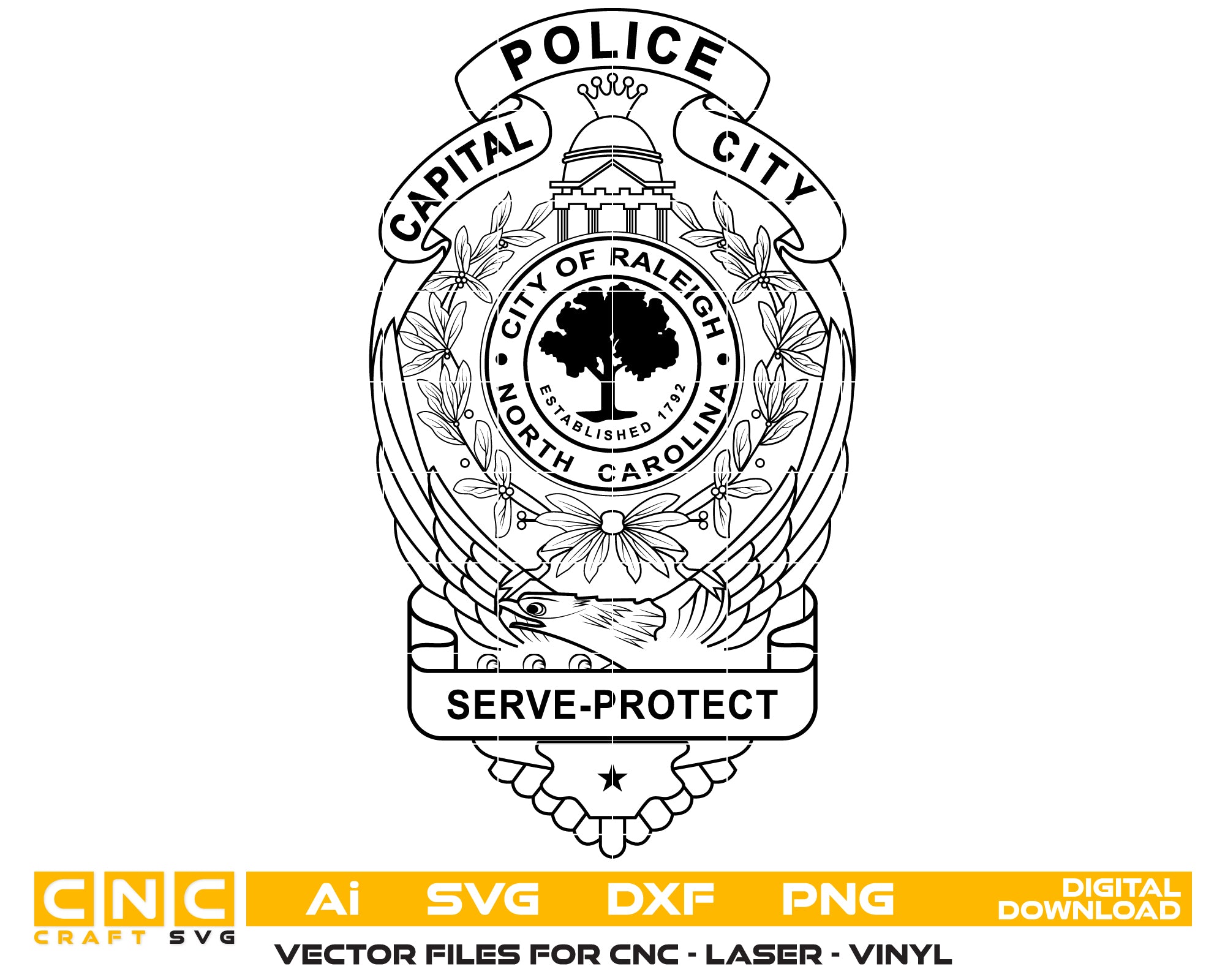 Raleigh Police Badge Svg
