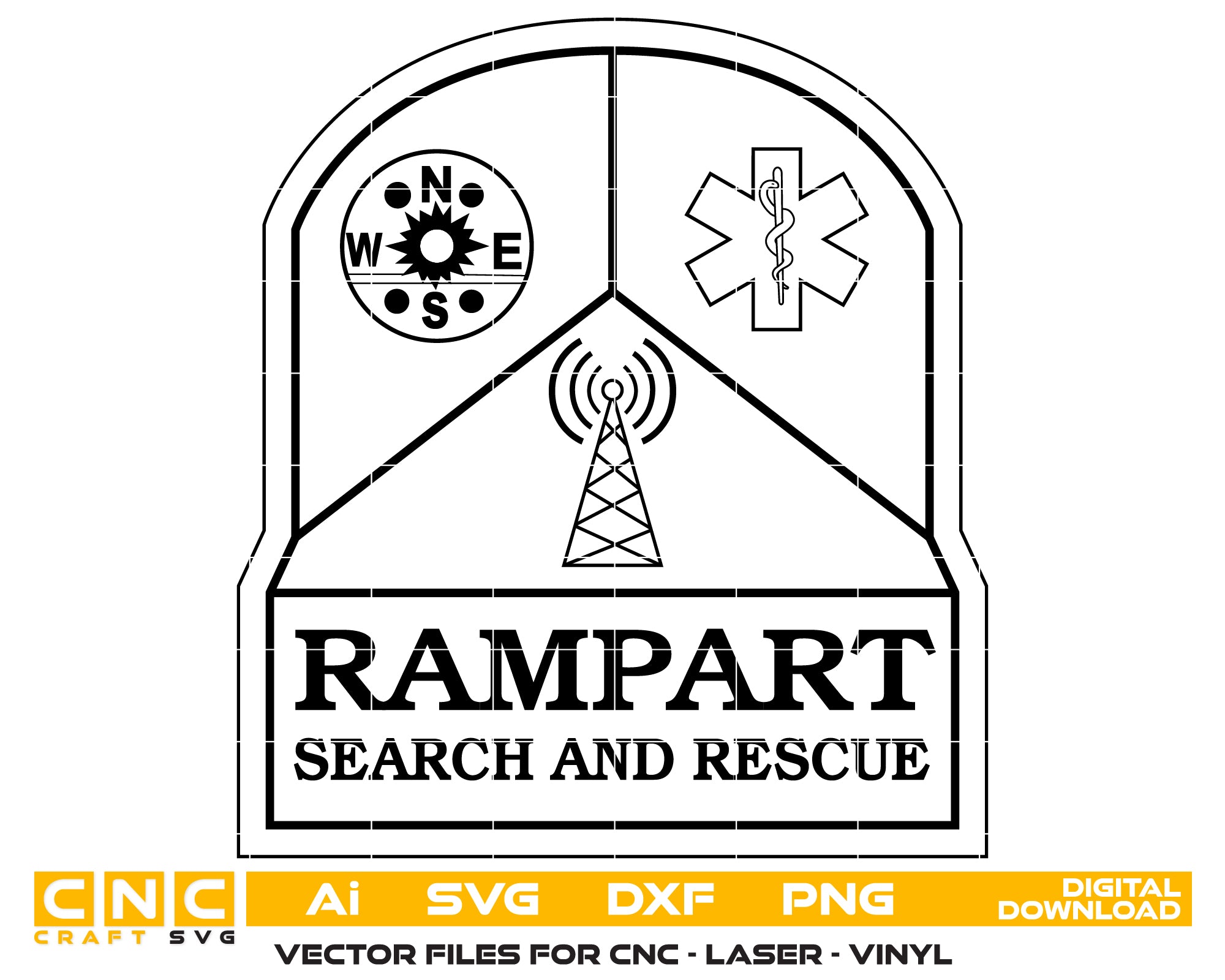 Rampart Search and Rescue Logo – Vector Design