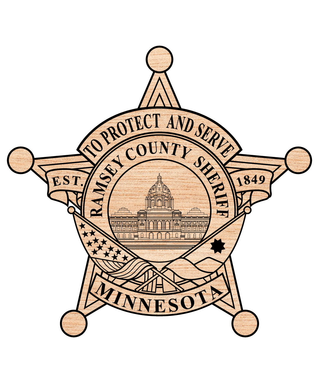 Ramsey County Sheriff Badge SVG, Minnesota Sheriff Badge, Ramsey County Sheriff Emblem, Law Enforcement Vector, Minnesota Police SVG