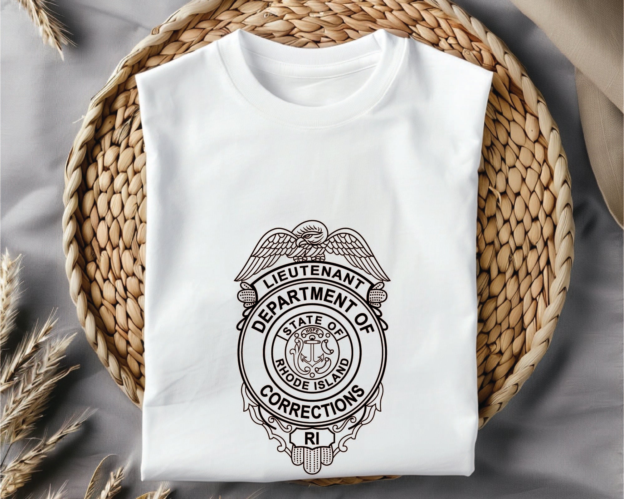 Rhode Island Corrections Officer Badge SVG, Rhode Island Corrections Badge Vector, Corrections Officer Badge SVG, Law Enforcement Corrections Emblem, Corrections Badge Vector, Badge Engraving File