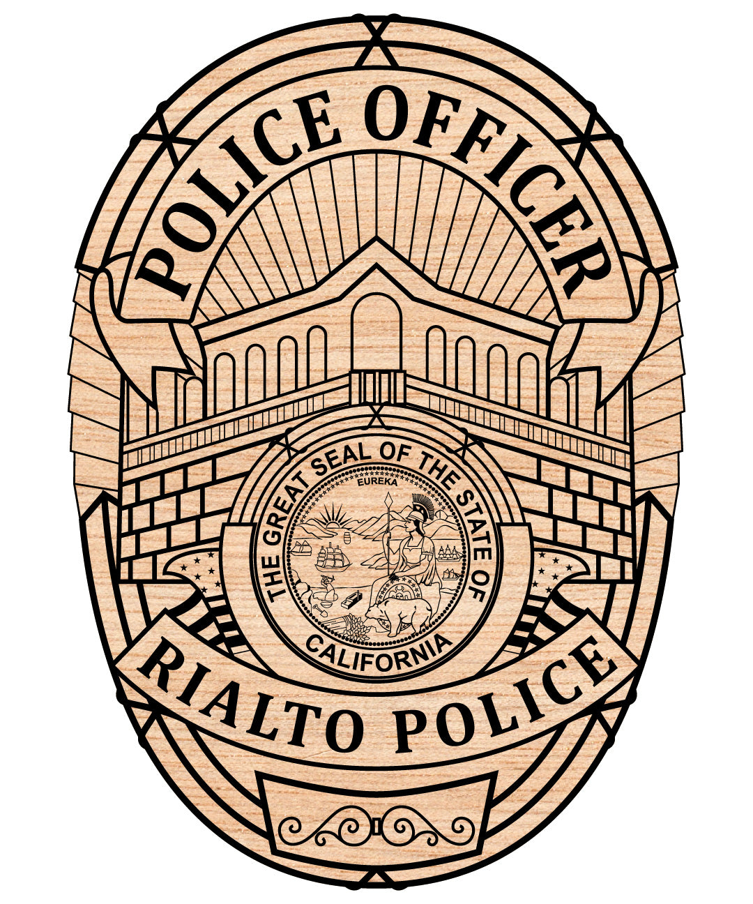 Rialto Police Officer Badge
California Police Officer Badge
Police Officer Badge
Police Badge
Police Badge SVG