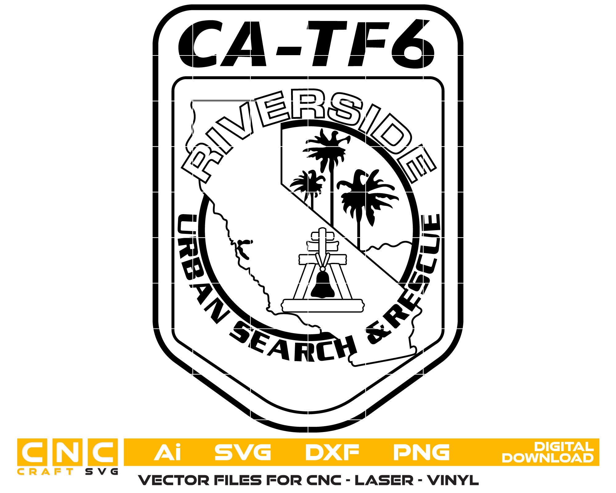 Riverside Urban Search and Rescue SVG, Rescue Team Logo Vector, Urban Search and Rescue Badge SVG, Riverside County Rescue SVG, USAR Vector File