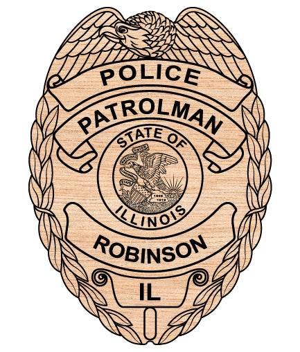 Robinson Police Department Badge SVG digital download, Illinois police emblem vector design for Cricut, Silhouette, CNC, engraving, and law enforcement crafts.