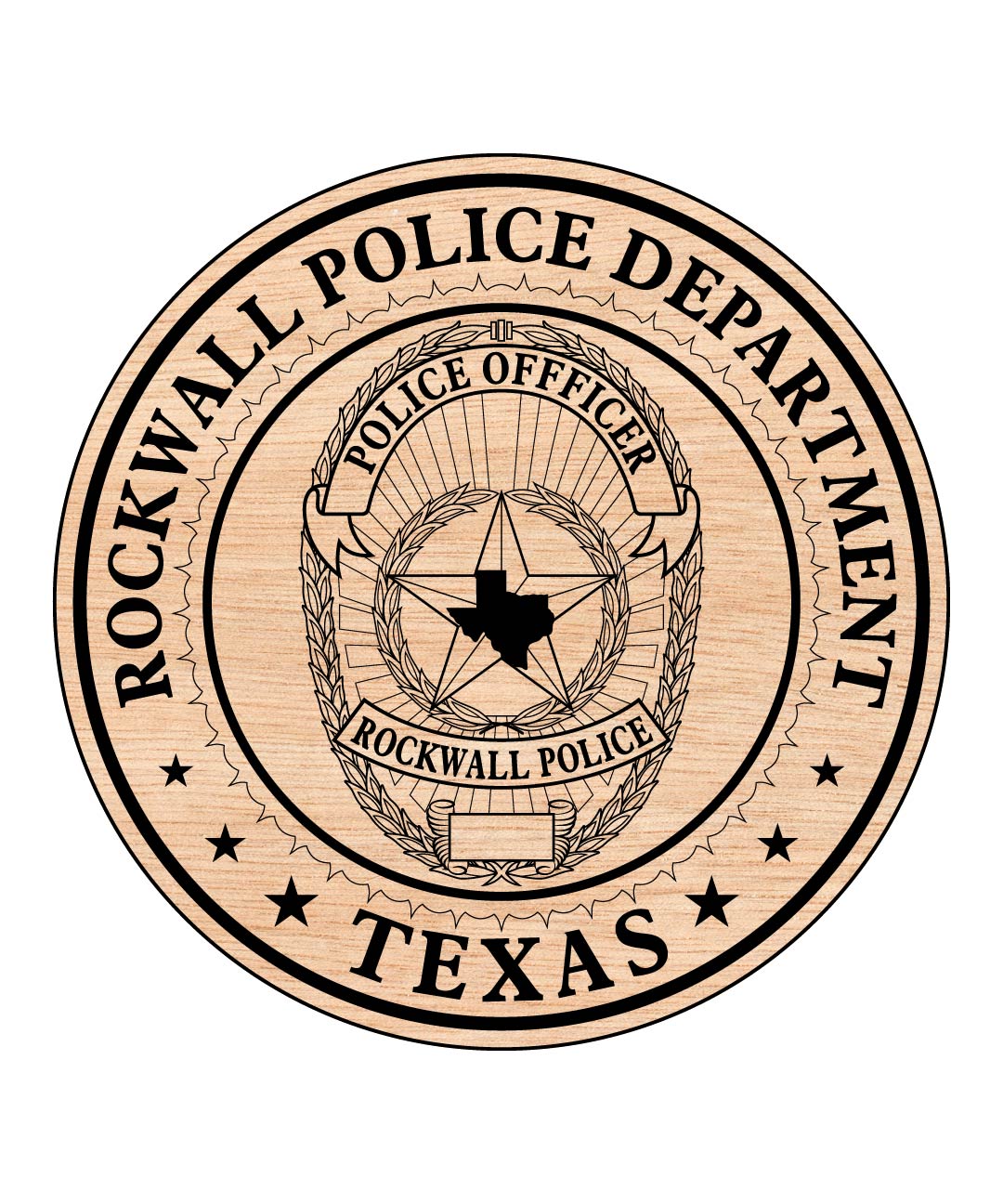 Rockwall Police Badge SVG, Rockwall Police Department Vector, Police Badge Emblem SVG, Law Enforcement Logo, Police Shield Vector, Engraving Badge File