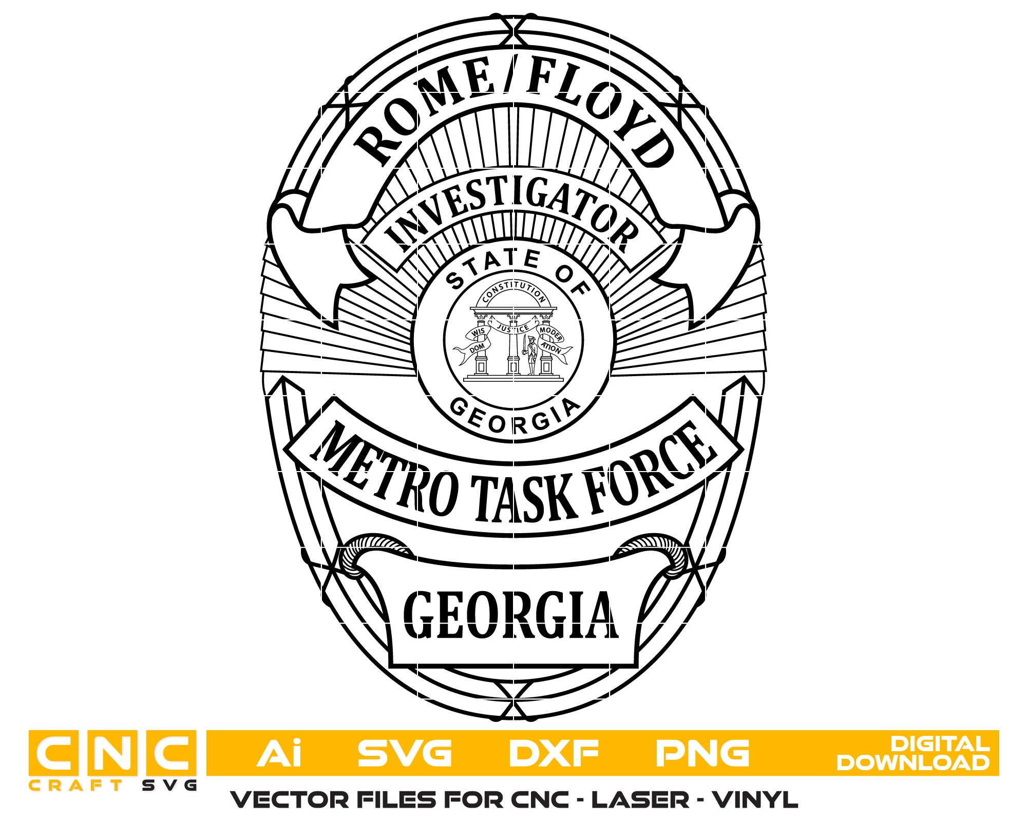 Rome  Floyd Metro Task Force Investigator Georgia Vector Art, Digital Files