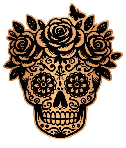 Rose Skull SVG | Floral Skull Vector File