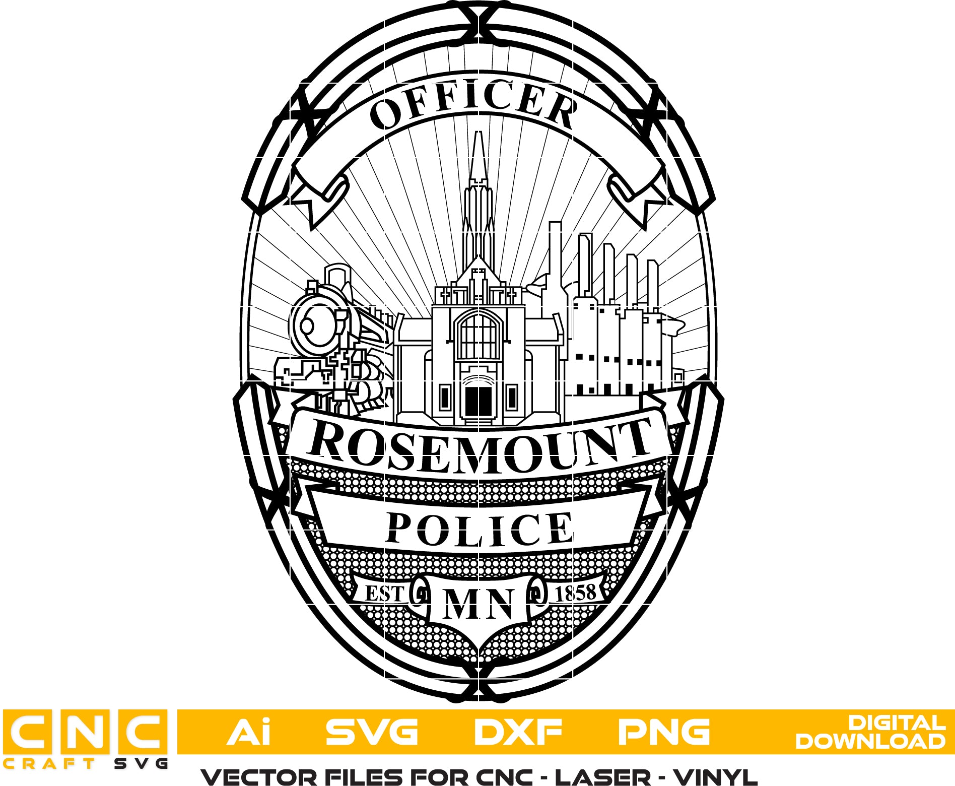 Rosemount Police Officer Badge – Vector File