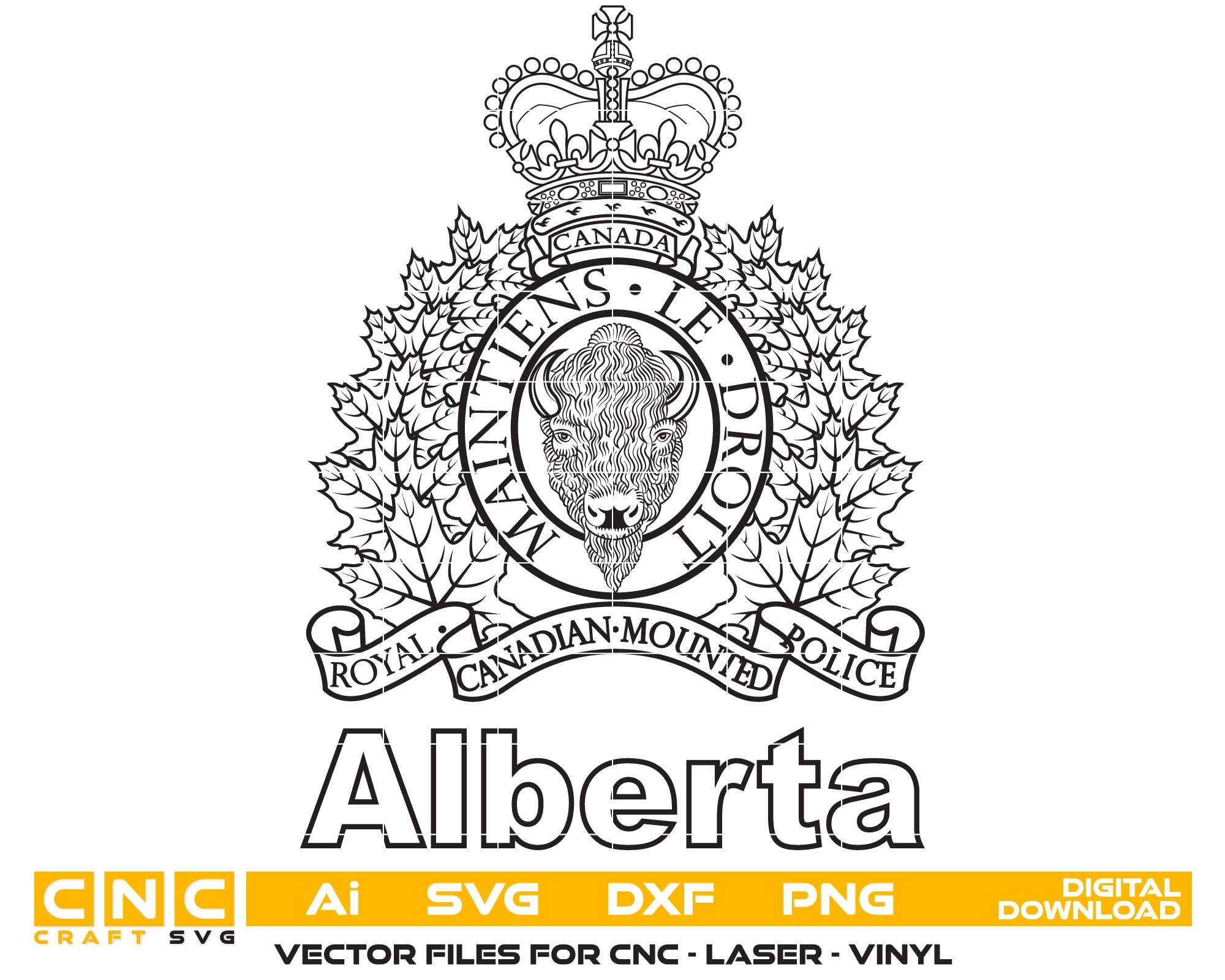 Royal Canadian Mounted Police in Alberta Vector Art, Ai,SVG, DXF, PNG, Digital Files