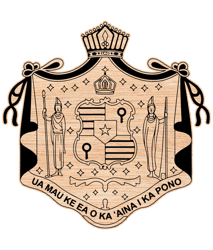 Royal Coat Of Arms Of Hawaii SVG, Hawaiian Royal Emblem Vector, Hawaii Coat Of Arms SVG, Kingdom Of Hawaii Crest, Hawaiian Royal Seal Vector File