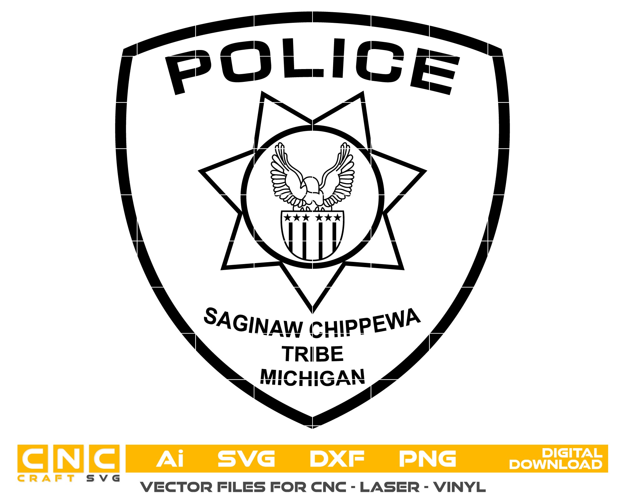 Saginaw Chippewa Tribe Michigan Police Badge vector art