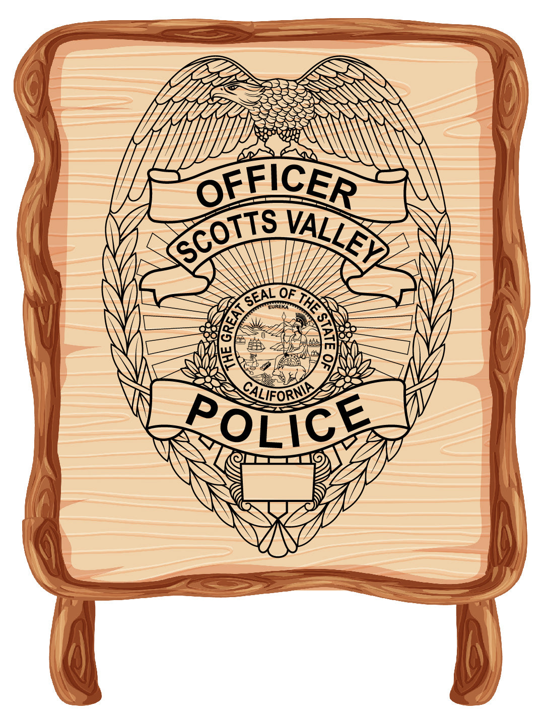 Scotts Valley Police Badge – California Law Enforcement Vector File