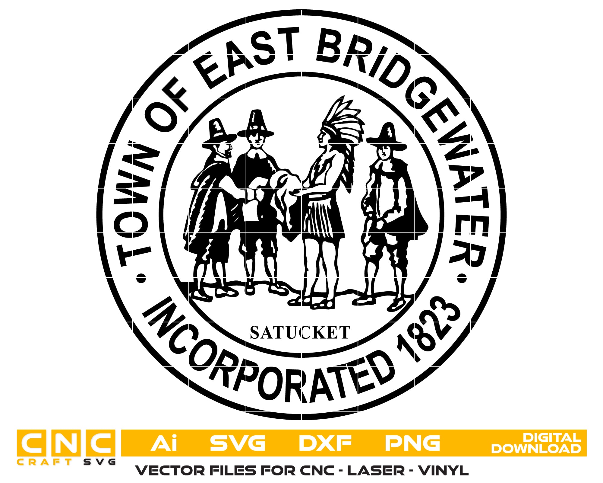 Seal of the Town of East Bridgewater SVG, East Bridgewater Town Seal Vector, East Bridgewater Massachusetts Seal SVG, Town Emblem East Bridgewater, East Bridgewater Municipal Seal