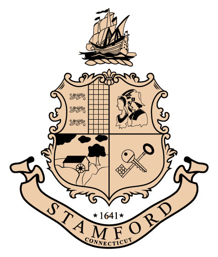 Seal of Stamford Connecticut SVG digital download, city emblem vector design for Cricut, Silhouette, CNC, engraving, and civic craft projects.