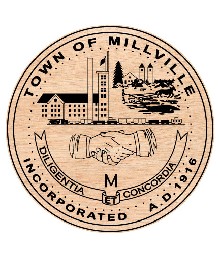 Seal of the Town of Millville Massachusetts SVG, Millville Town Emblem Vector, Millville Municipal Seal, Town Seal SVG, Massachusetts Official Emblem Vector File