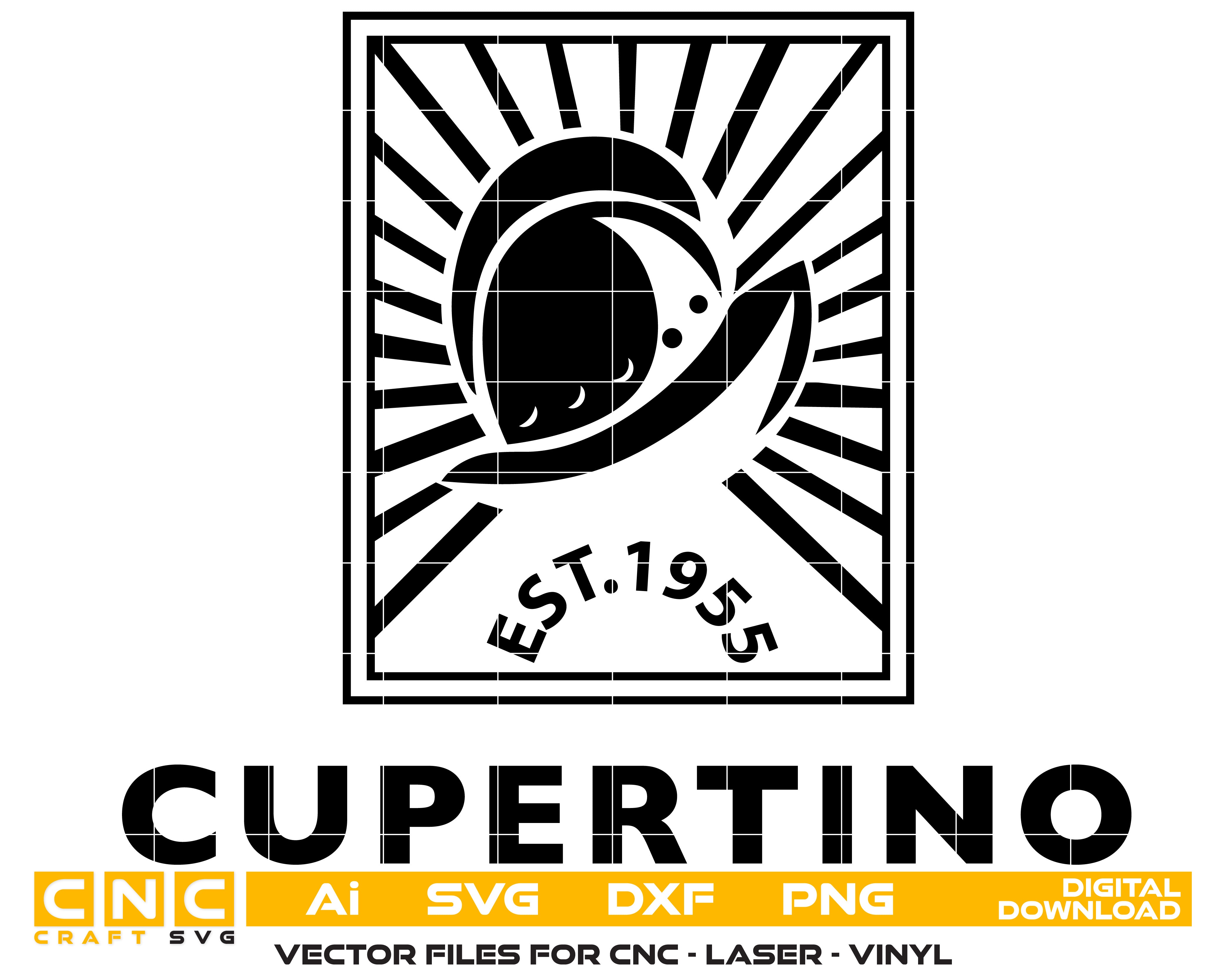 Seal of Cupertino, California Seal Vector art Svg, Dxf, Jpg, Png, and Ai files For laser engraving, woodworking, acrylic painting, and all printing machines.