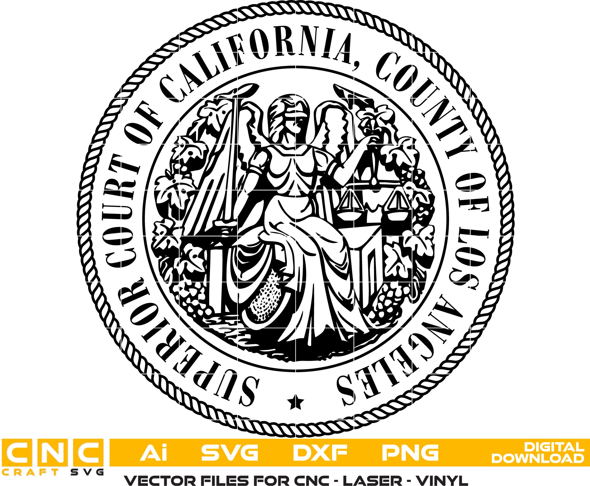 Seal of The Superior Court of California, Los Angeles – Vector File
