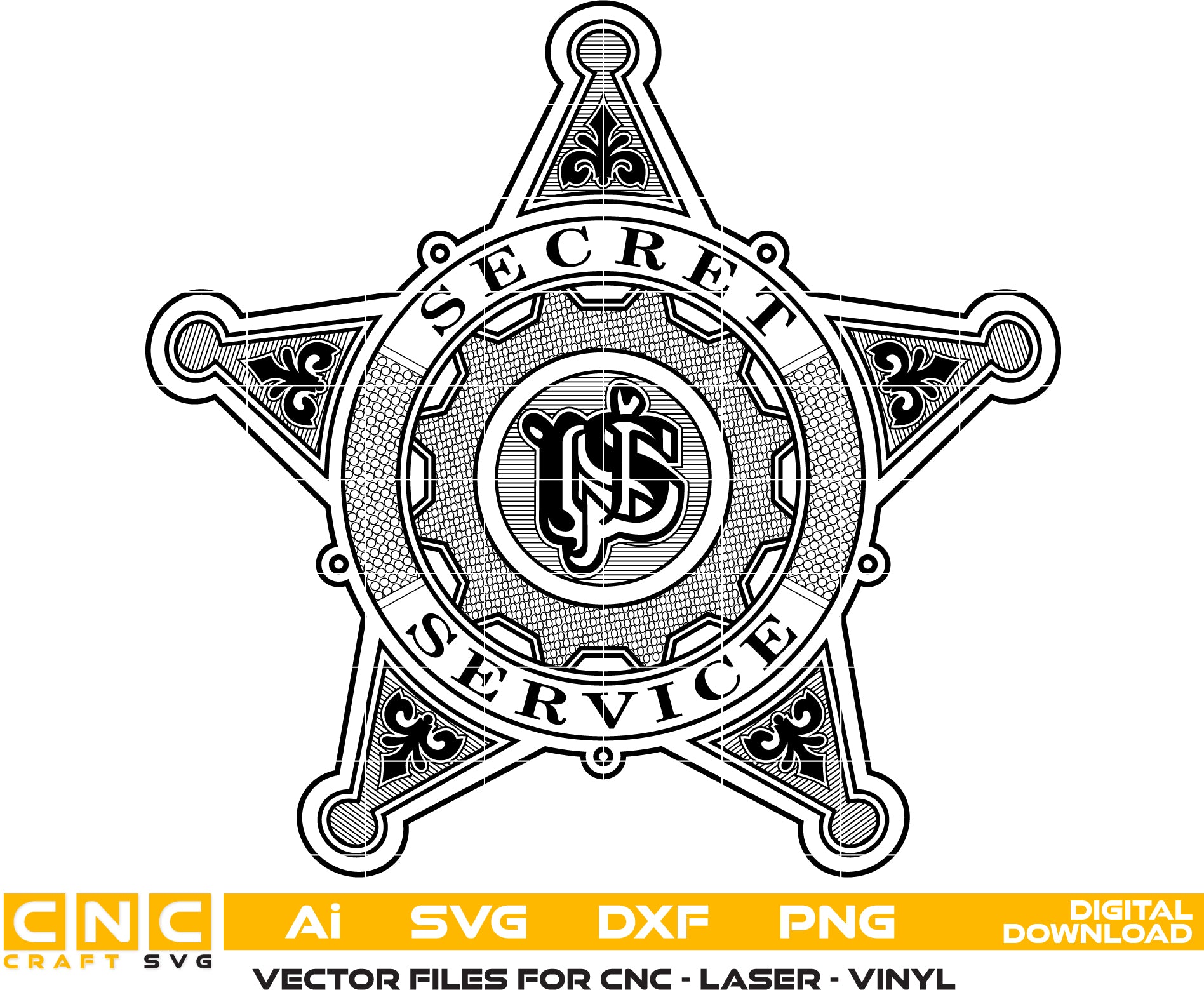 Secret Service Sheriff Badge – Law Enforcement Vector File
