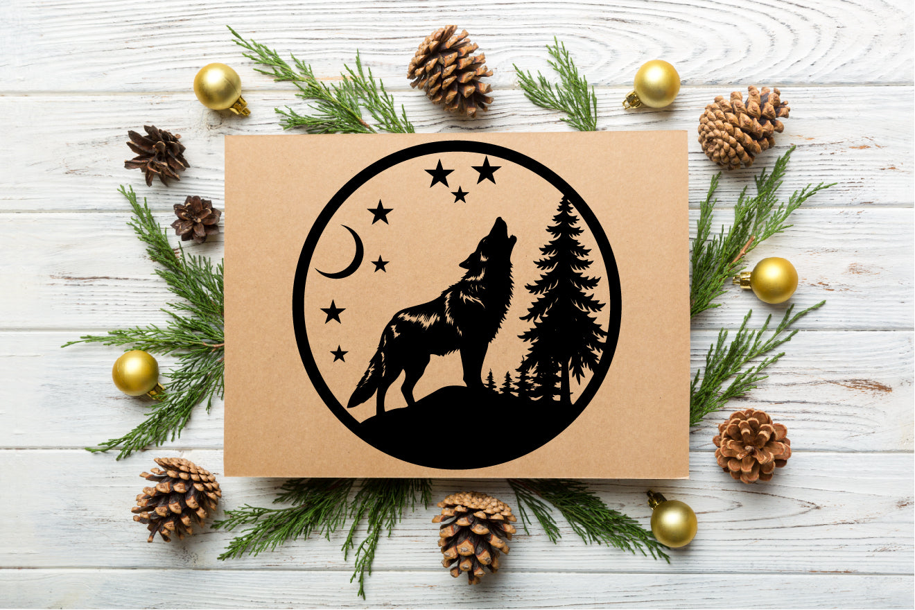 Wolf Howling Silhouette Vector – Wilderness Design File