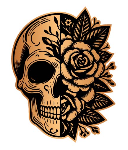 Skull SVG File | Floral Skull Vector Silhouette