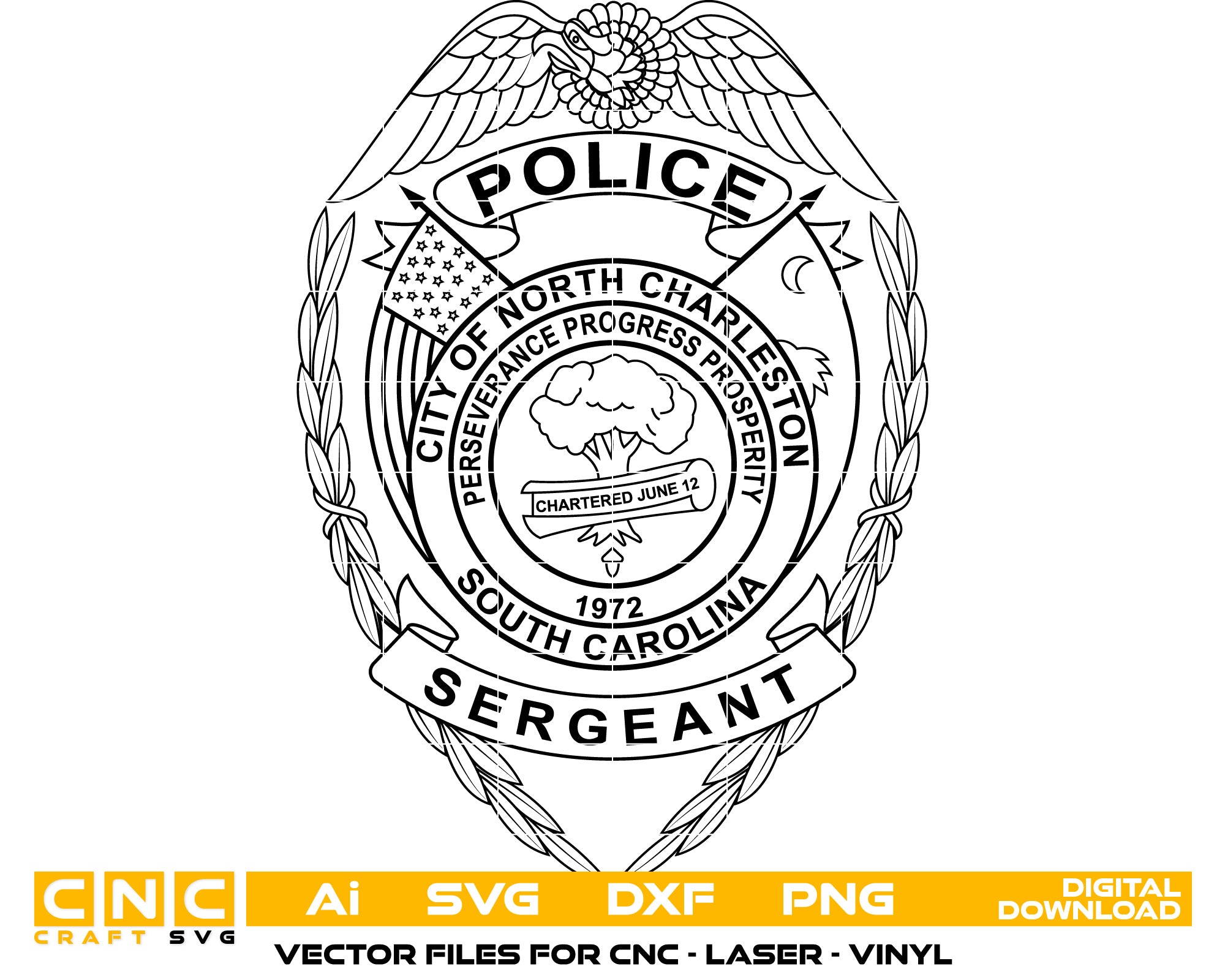North Charleston Police vector art