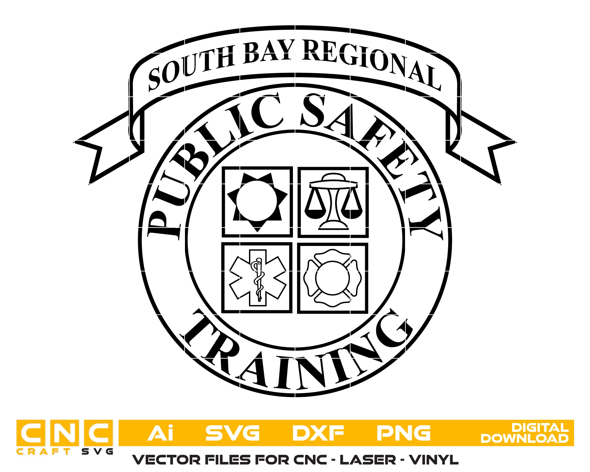 South Bay Regional Public Safety Training Unit Logo SVG, Public Safety Training Emblem, South Bay Training Logo Vector, Law Enforcement Training Logo, Public Safety Unit Emblem