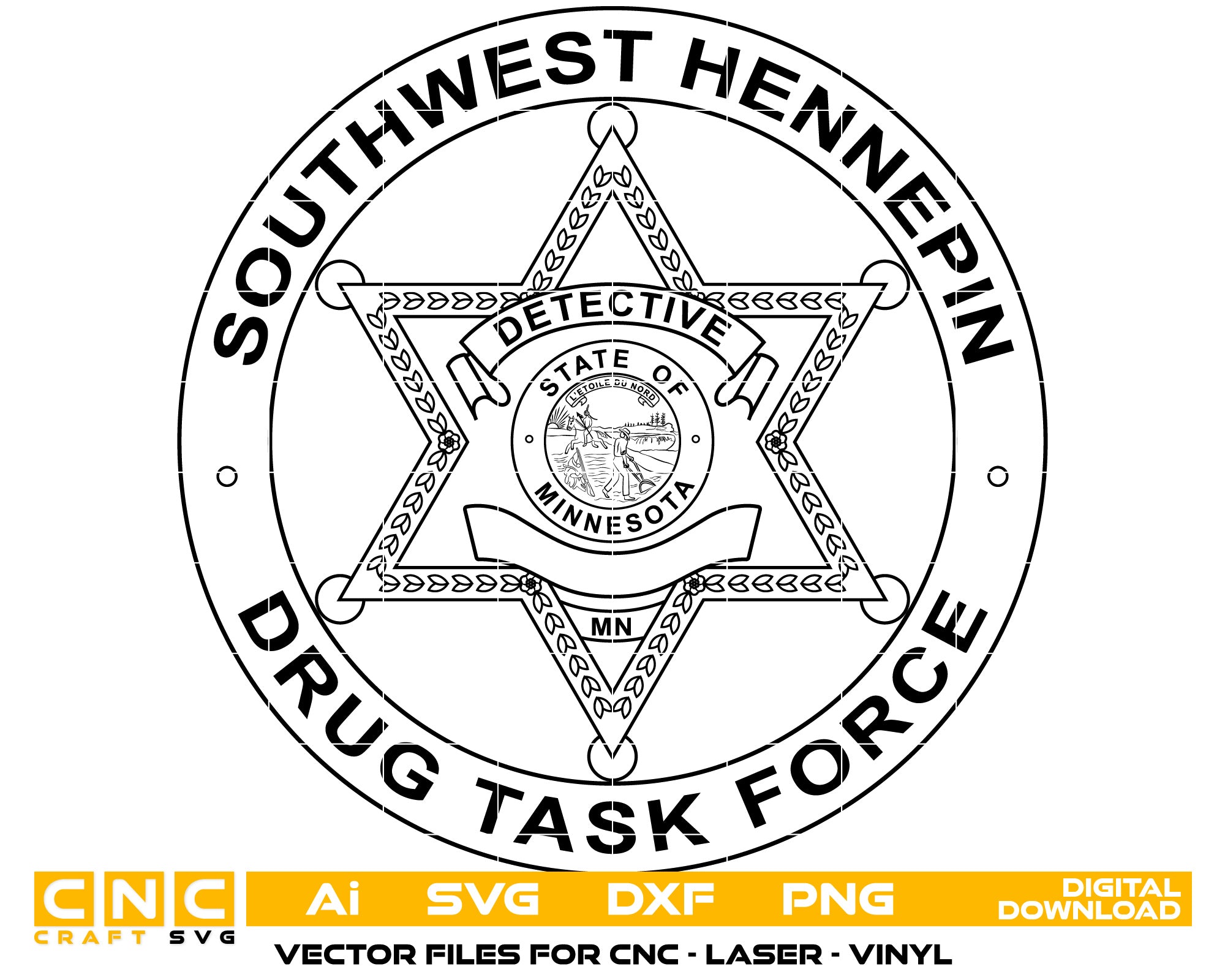 Detective Badge Minnesota vector art