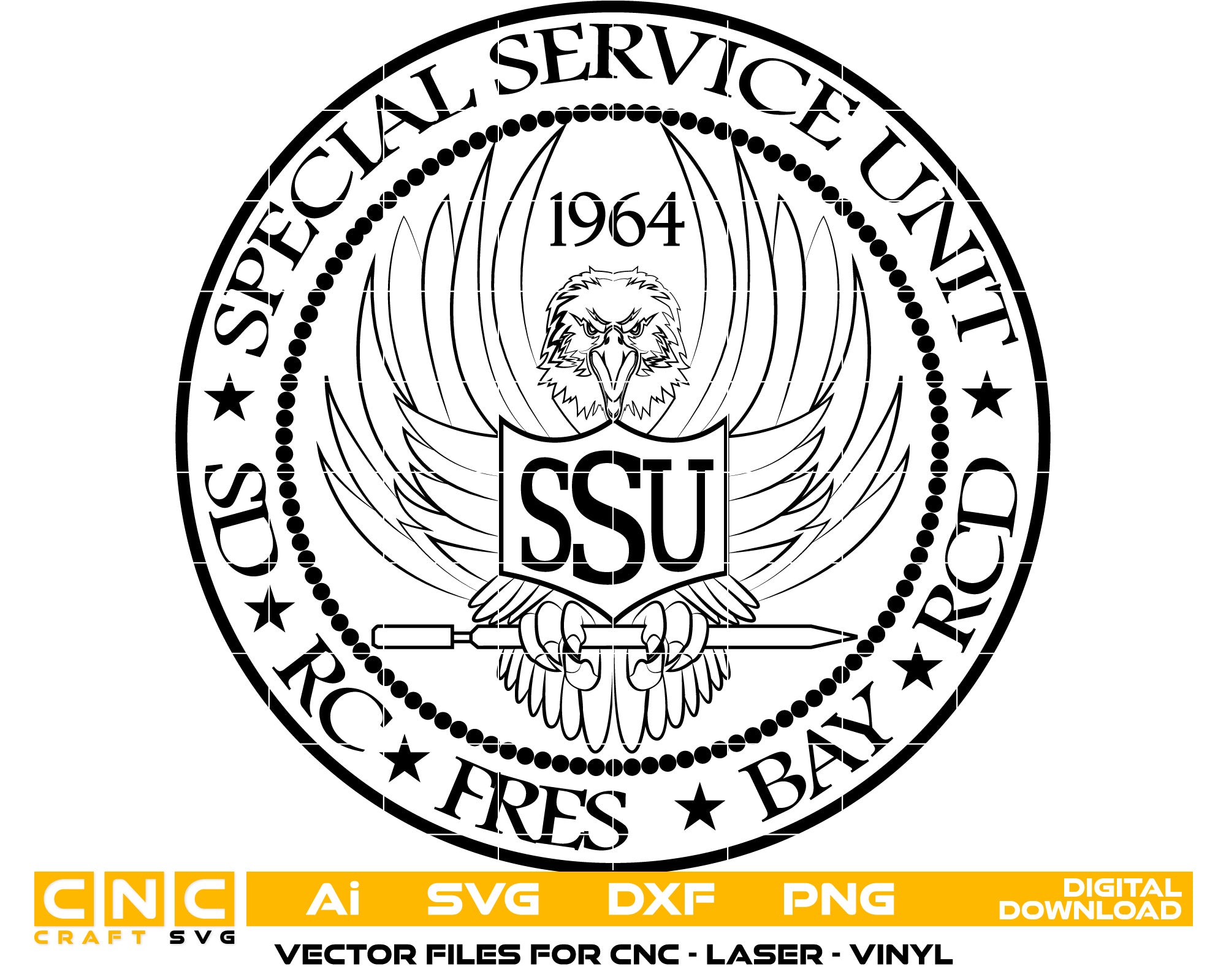 Special Service Unit sd rc fres bay rcd Badge vector art