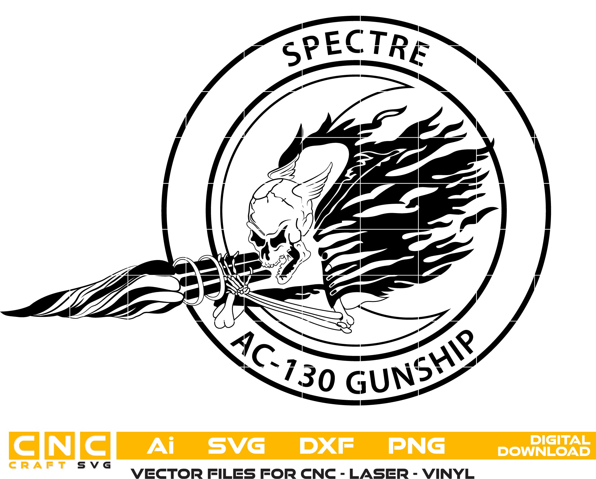 Spectre Gunship Logo – Military Vector Design