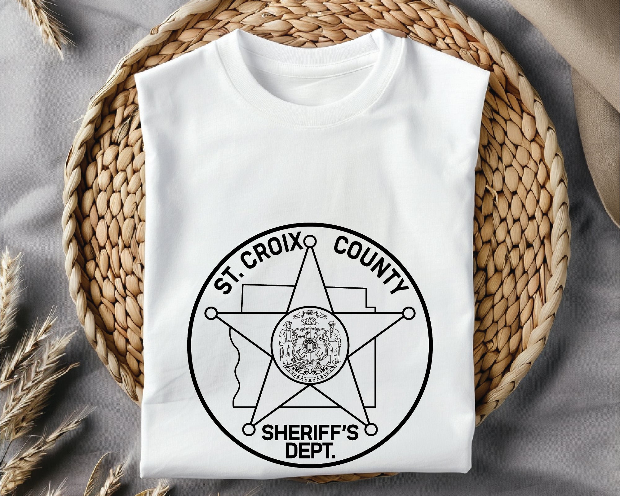 St. Croix County Sheriff Badge SVG, Wisconsin Sheriff Badge Vector, Police Badge Digital File, Sheriff Logo SVG, Law Enforcement SVG Design