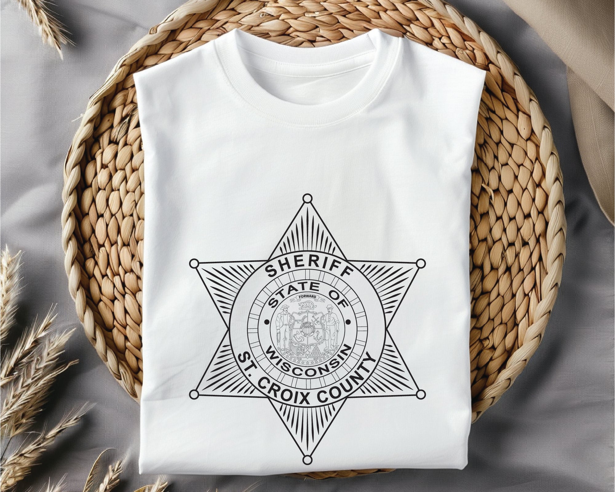 St. Croix County Sheriff Badge SVG, Wisconsin Police Badge Vector, St. Croix WI Sheriff SVG, Law Enforcement Badge Design, Sheriff Patch SVG
