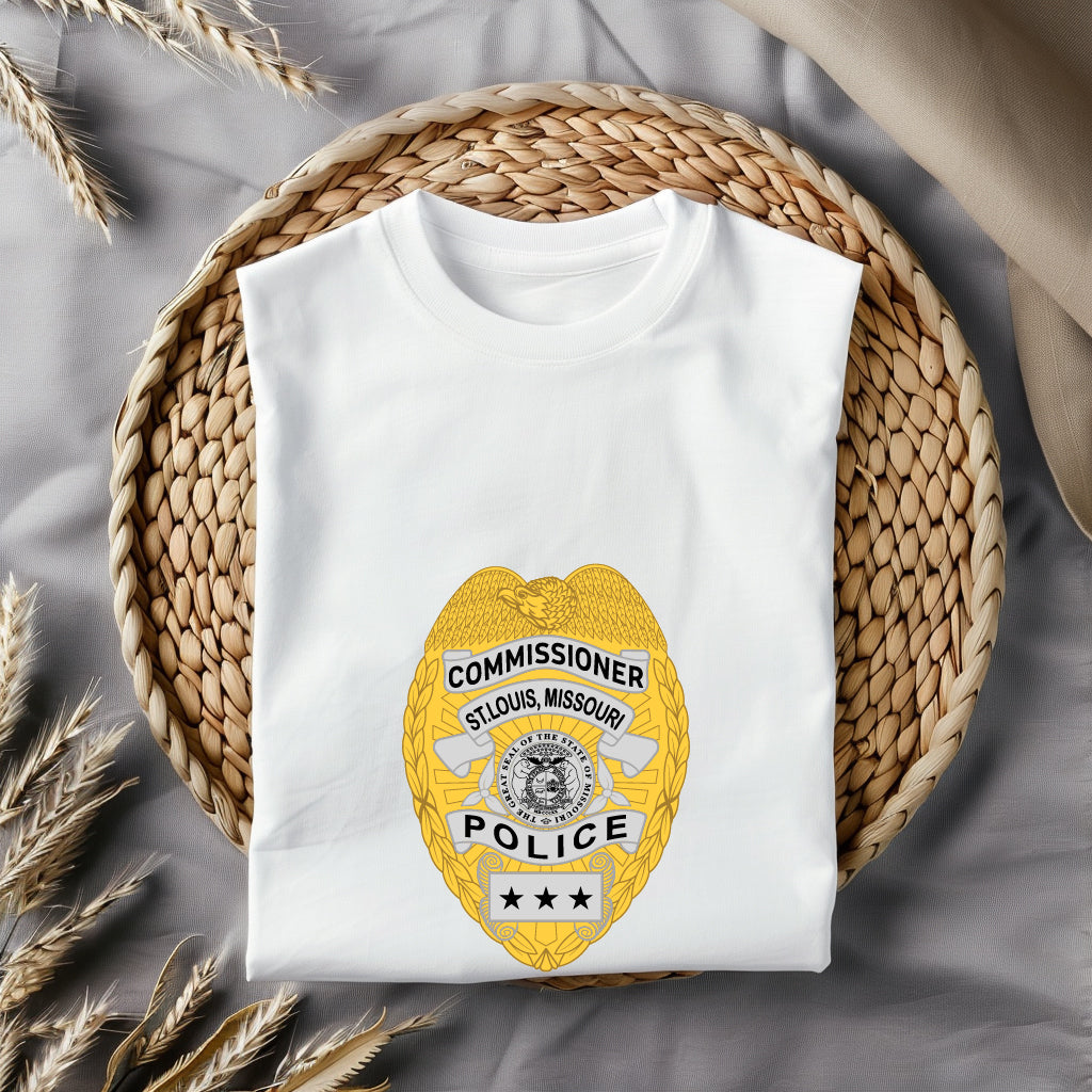 St. Louis Missouri Police Commissioner Badge Color File SVG digital download, Missouri police emblem vector design for Cricut, Silhouette, CNC, engraving, and tribute projects.